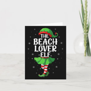 Beach Lover Elf Christmas Girls Women Elf Squad Xm Card