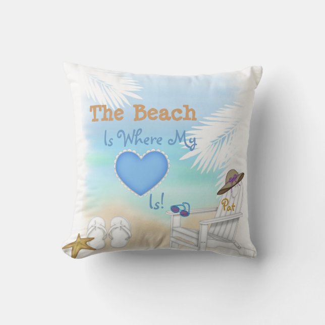 Beach Lovers Perfect Gift Pillow (Front)