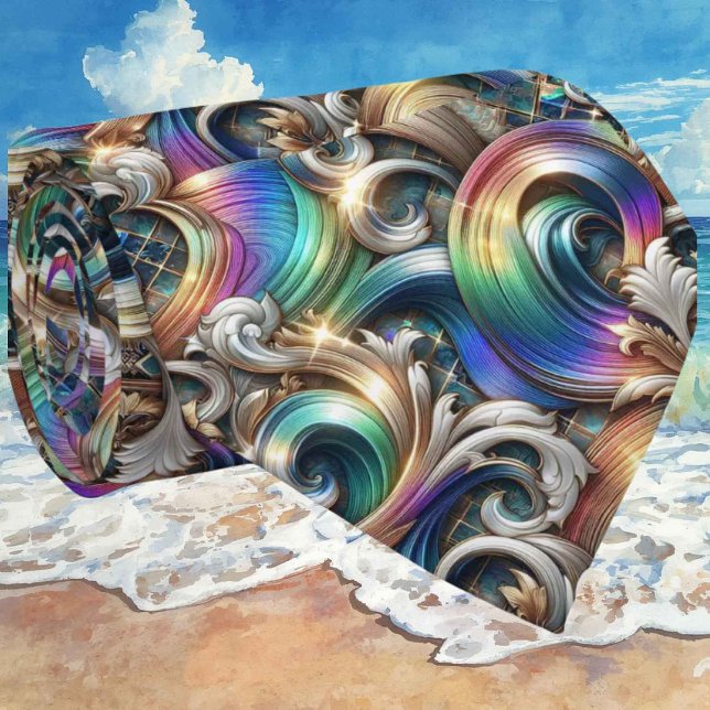 Beach Lovers Tie | Holographic Ocean Waves Pattern (Creator Uploaded)