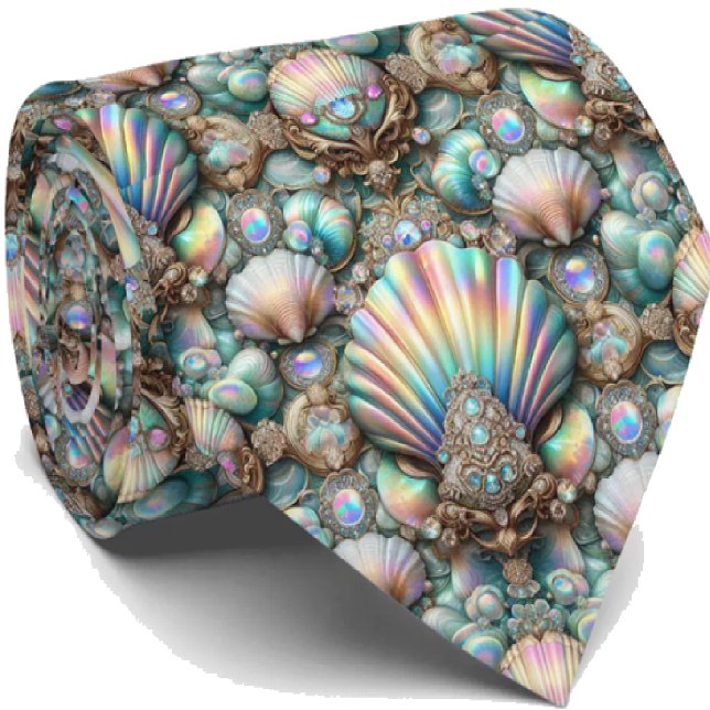 Beach Lovers Tie | Opal Diamond Seashell Pattern (Creator Uploaded)