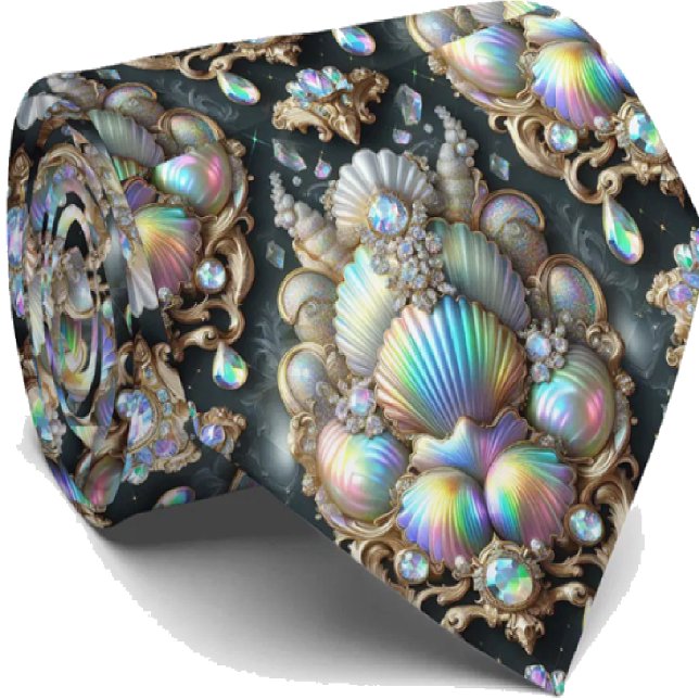 Beach Lovers Tie | Opal Diamond Seashell Pattern (Creator Uploaded)