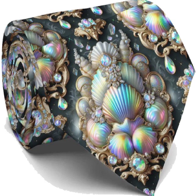 Beach Lovers Tie | Opal Diamond Seashell Pattern (Creator Uploaded)