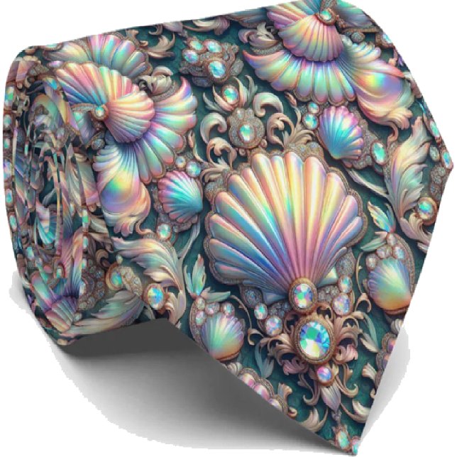 Beach Lovers Tie | Opal Diamond Seashell Pattern (Creator Uploaded)