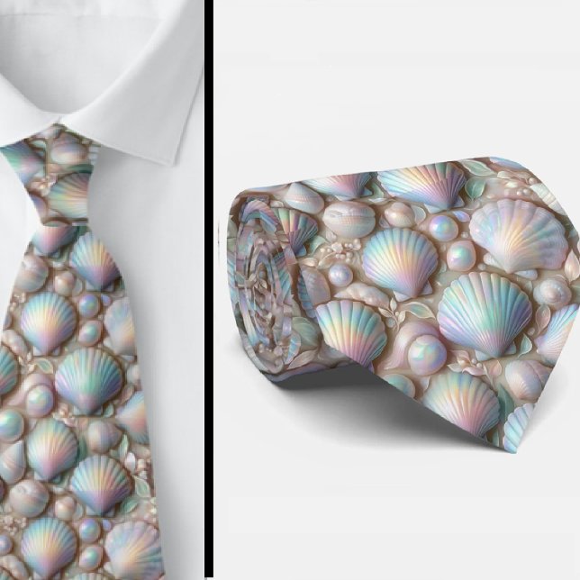 Beach Lovers Tie | Opal Iridecent Seashells  (Creator Uploaded)