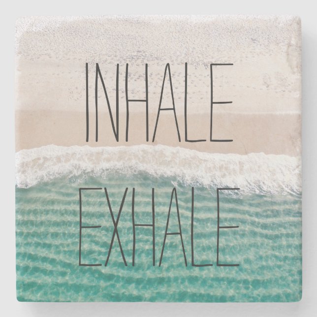 Beach Meditation Stone Coaster (Front)