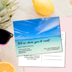beach meet the neighbors or tell friends postcard