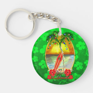 Beach Mele Kalikimaka Keychain