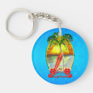 Beach Mele Kalikimaka Keychain