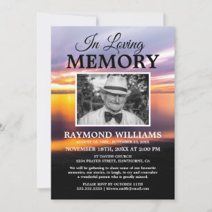 Beach Memorial Service   Celebration of Life Photo Invitation