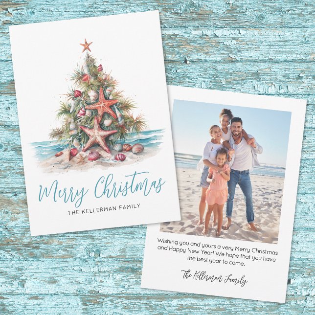 Beach Merry Christmas Holiday Card (Beach Merry Christmas Holiday Card)