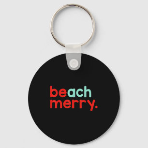 Beach Merry Christmas  Keychain