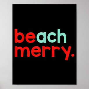 Beach Merry Christmas Poster