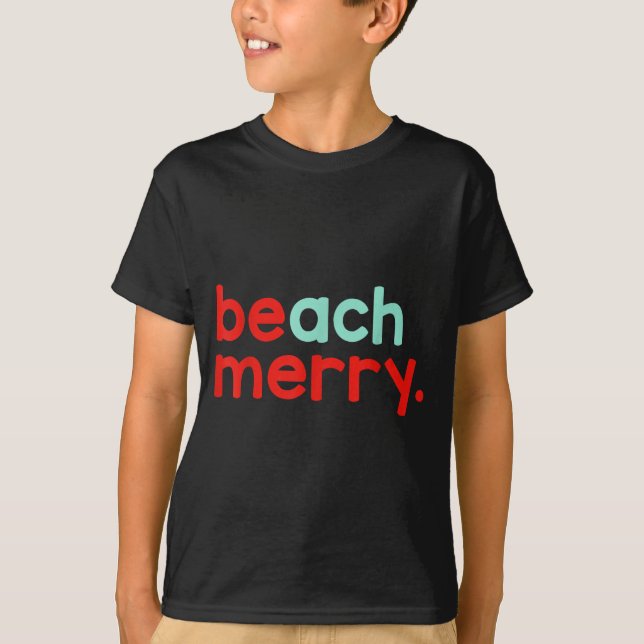 Beach Merry Christmas  T-Shirt (Front)
