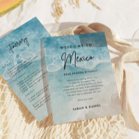 Beach Mexico Wedding Itinerary Welcome Letter