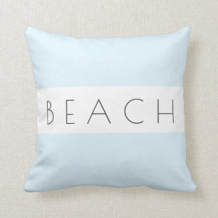Beach Modern Blue Gray White Coastal Simple Throw Pillow