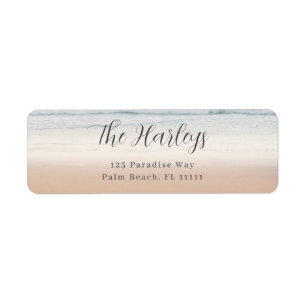 Beach Modern Script Return Address Label