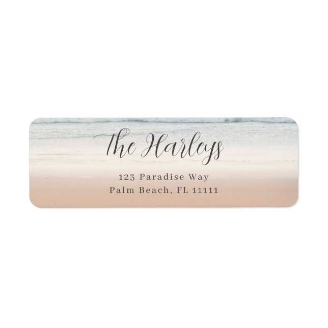 Beach Modern Script Return Address Label (Front)