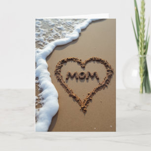 Beach Mom Sand Heart Mothers Day Card