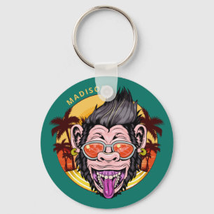 Beach Monkey custom name key chains