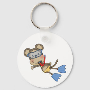 Beach Monkey Snorkelling Tshirts and Gifts Keychain