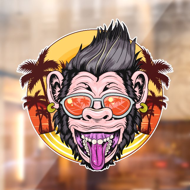 Beach Monkey Window Cling (Sheet 2)