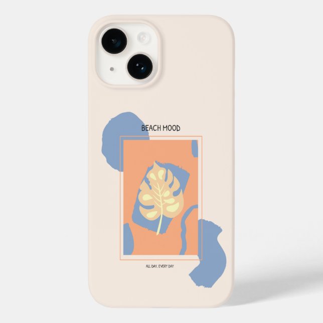 Beach Mood Abstract Tropical Leaf Case-Mate iPhone Case (Back)