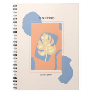 Beach Mood Abstract Tropical Leaf Notebook