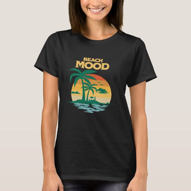 Beach Mood  Aloha Hawaii Hawaiian Island Palm Tree T-Shirt (Front)