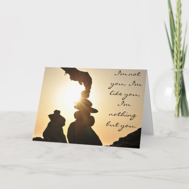 Beach motif card with quote, blank inside. (Front)