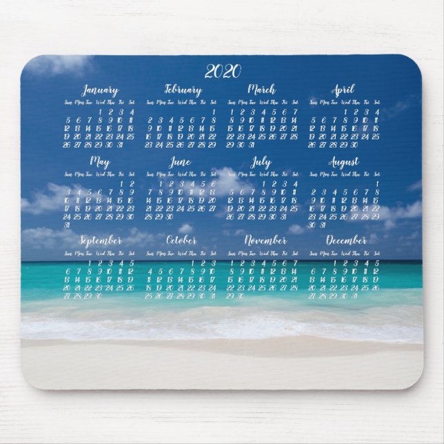 Beach Mouse Pad Calendar 2020 (Front)