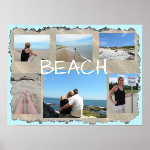 Beach Multi Picture Personalized Poster