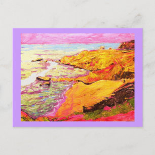 beach music art postcard