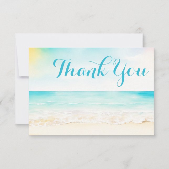 Beach Nautical Cruise Employee Appreciation Thank You Card (Front)