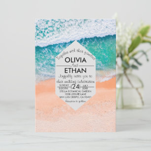Beach nautical navy blue Wedding Invitation