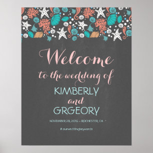 Beach Nautical Ocean Wedding Welcome Sign
