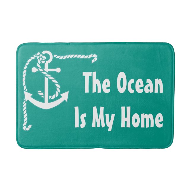 Beach Nautical Theme Bath Mat (Front)