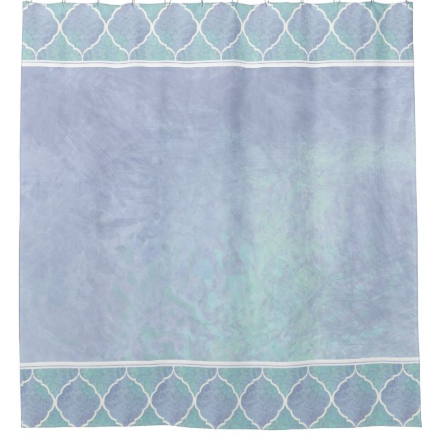 Beach Ocean Arabesque Moroccan Tile Border Blue (Front)