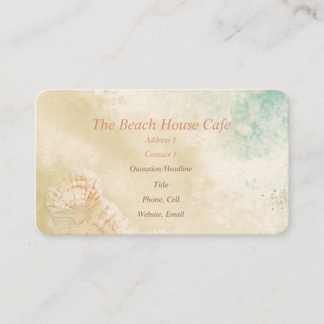 Beach Ocean Art Art Carte de visite Café (Devant)