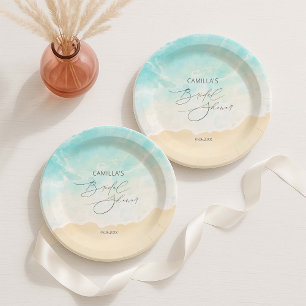 Beach Ocean Bridal Shower Paper Plate