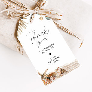 Beach Ocean Corals Baby Shower Favour Tags