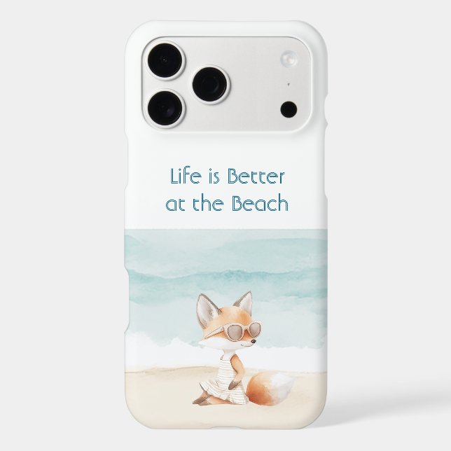 Beach Ocean Fox iPhone Case (Verso)