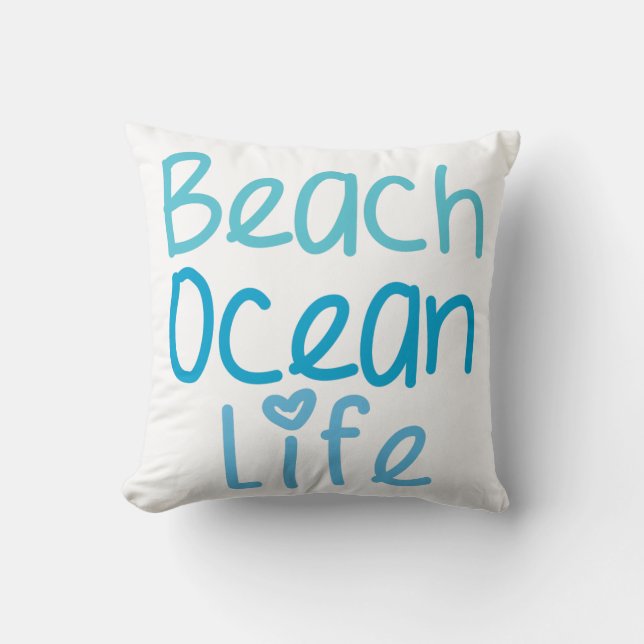 Beach Ocean Life Throw Pillow (Front)