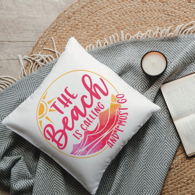 Beach Ocean Love Throw Pillow (Creator Uploaded)