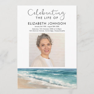 Beach Ocean Memorial Funeral Order Of Service Program