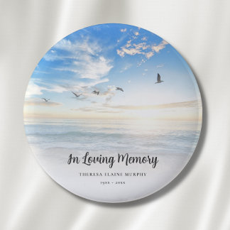 Beach Ocean Memorial or Funeral Tribute 2 Inch Round Button