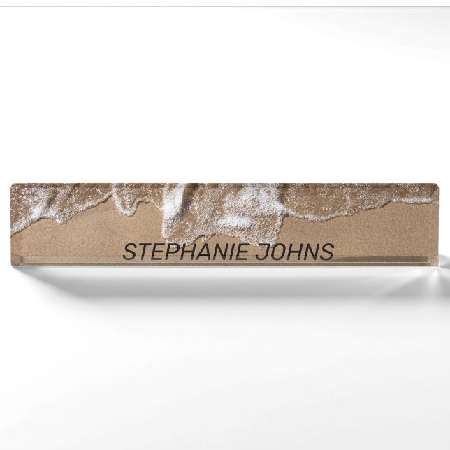 Beach Ocean Name Cute Nautical Office Decor Gift Nameplate (Front)