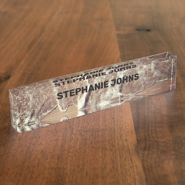 Beach Ocean Name Vintage Water Artistic Gift Nameplate (Side)