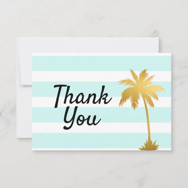 Beach Ocean Palm Tree theme thank you card (Front)