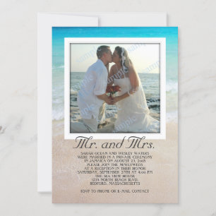 Beach Ocean Photo Faire-part de mariage