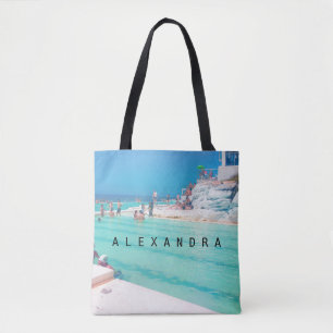 Beach Ocean Pool Summer Blue Aqua Tote Bag